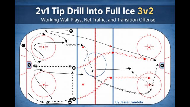 How We Turned a Simple 2v1 Tip Drill Into a Full Ice 3v2 Teaching Drill