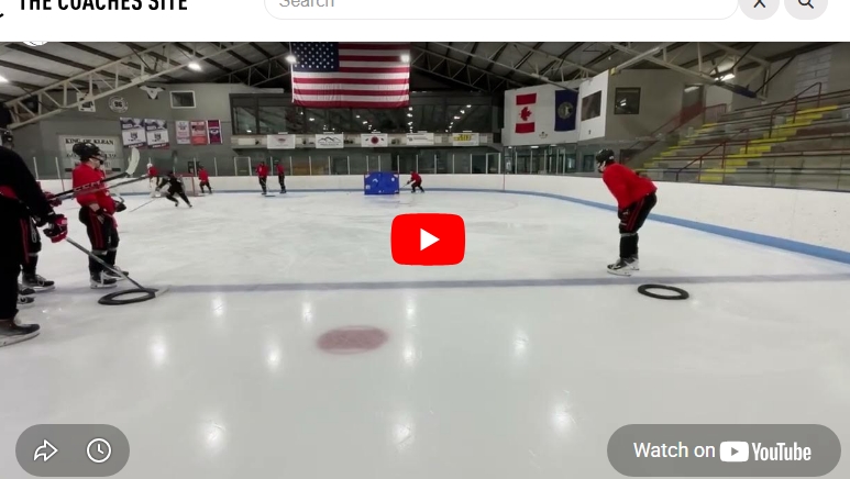 Skill Stations at NE Wolves EHLP Scoring and Shooting Specialty on ice practice.