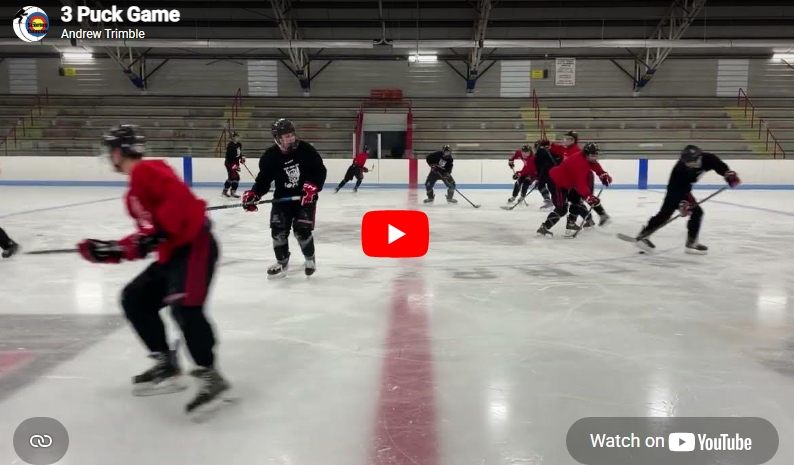 3 Puck Game-  Great way to begin or end a practice