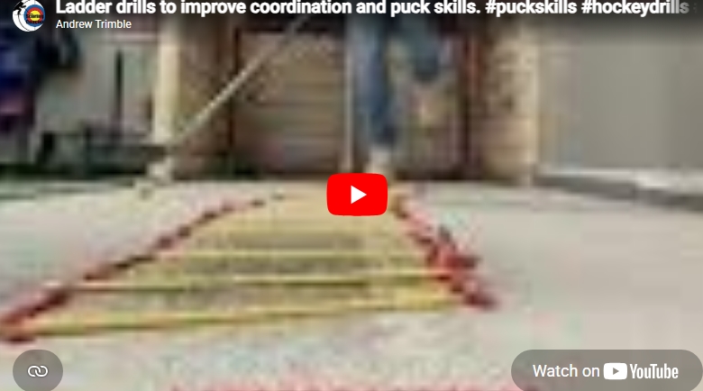 Ladder drills to improve coordination and puck skills