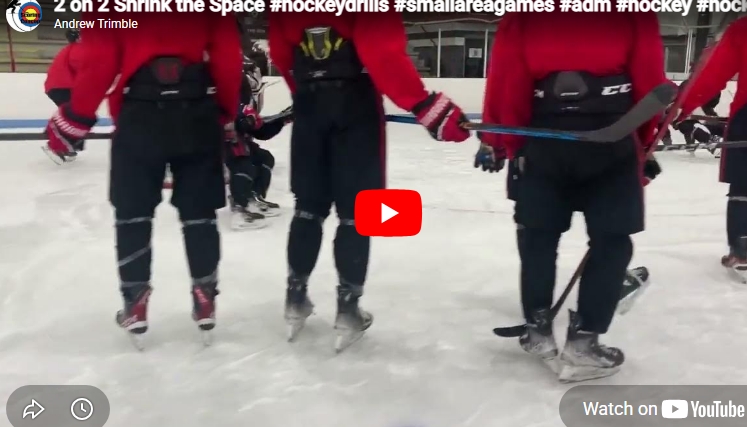 2 on 2 Shrink the Space #hockeydrills #smallareagames