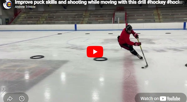Improve puck skills and shooting while moving with this drill