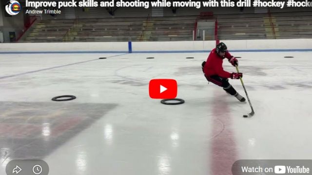 Improve puck skills and shooting while moving with this drill