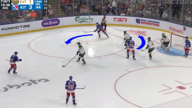 Kitchener Rangers 5 on 3 Power Play Goal