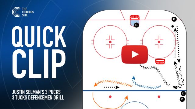 Quick Clip: Justin Selman's 3 Pucks 3 Tucks Defencemen Drill
