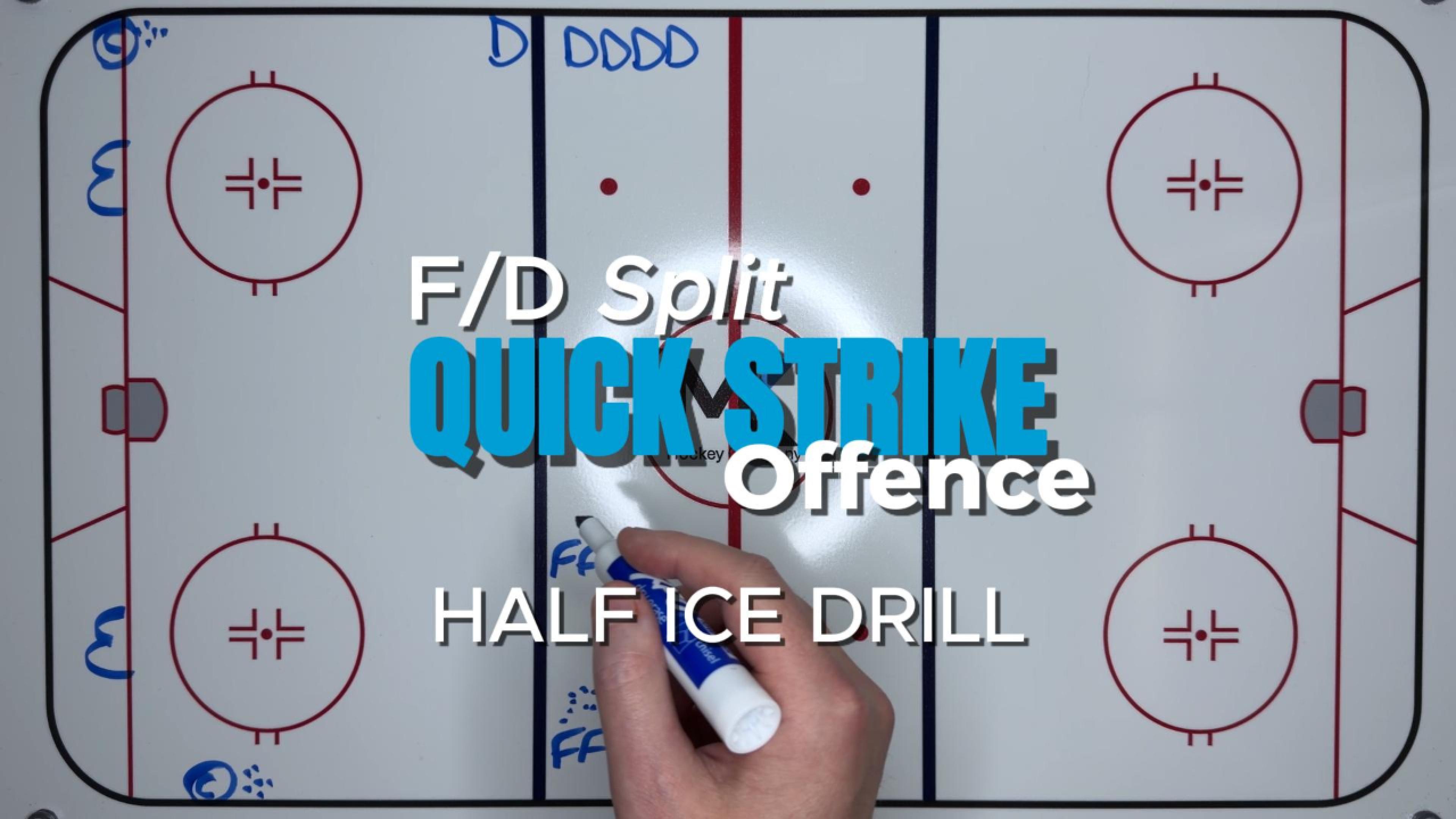 D/F Split - Quick Strike Offence (Half-Ice drill)
