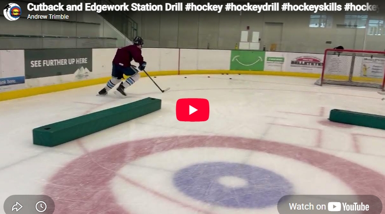Cutback and Edgework Station Drill #hockey #hockeydrill #hockeyskills #hockeycoaching #edgework