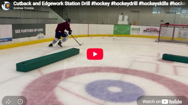 Cutback and Edgework Station Drill #hockey #hockeydrill #hockeyskills #hockeycoaching #edgework