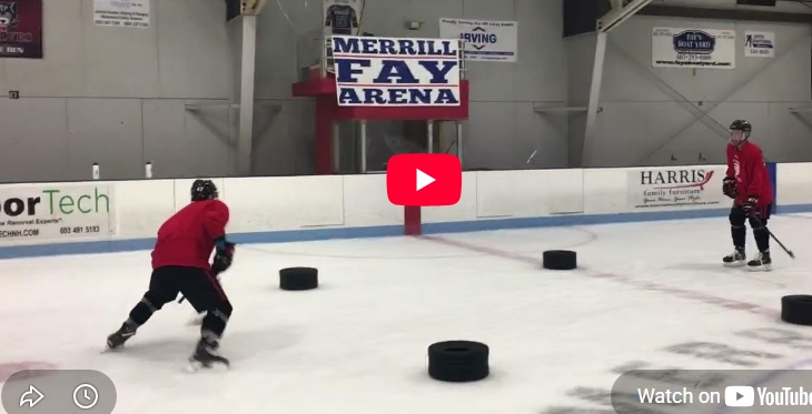 Improve your skating and pass receiving with this station drill.