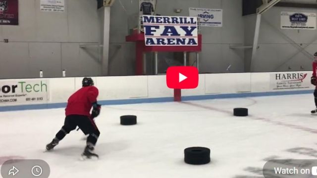 Improve your skating and pass receiving with this station drill.