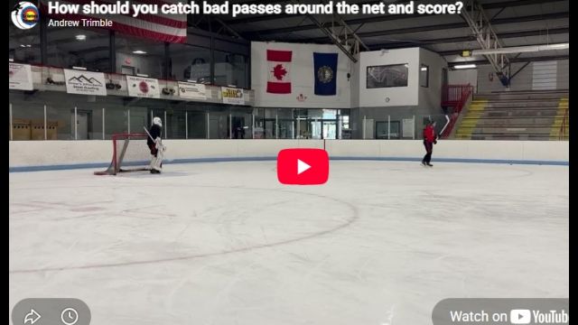 How should you catch bad passes around the net and score?