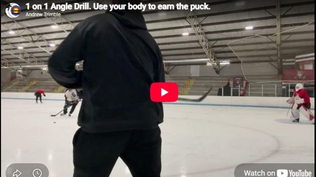 1 on 1 Angle Drill. Use your body to earn the puck