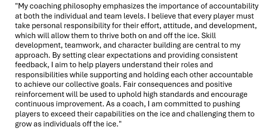Coaching Philosophy 