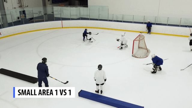 Youth Hockey Practice Drill: Small Area 1v1 - Deception