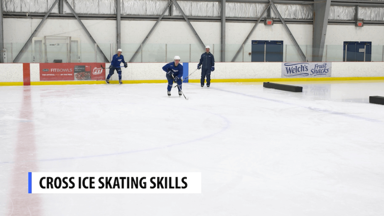 Cross Ice Skating - Hockey Stance Cross Ice Skating - Hockey Stance