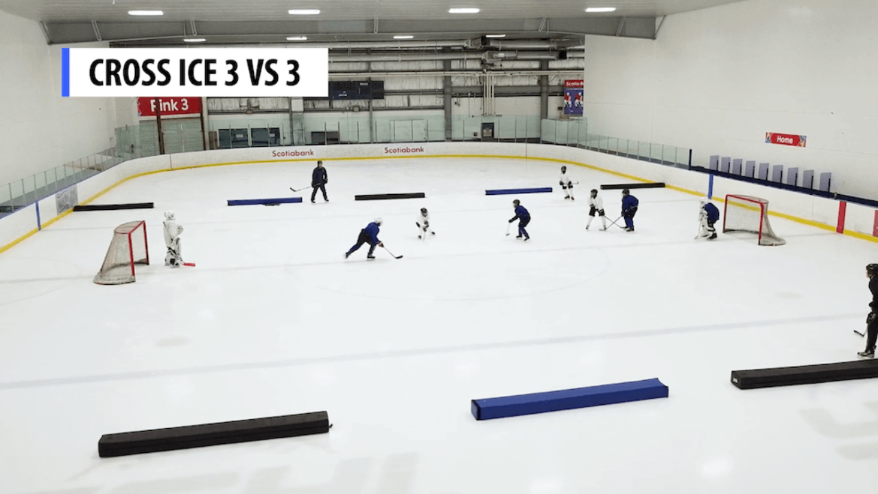 Youth Hockey Practice Drill: Cross Ice 3v3