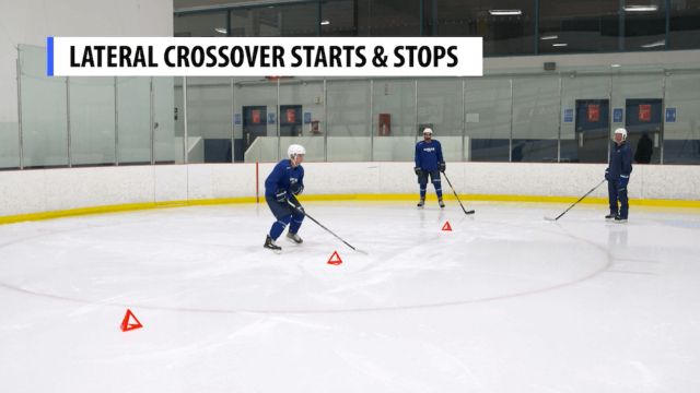 Youth Hockey Practice Drill: Lateral Crossover Starts and Stops - Inside Edge